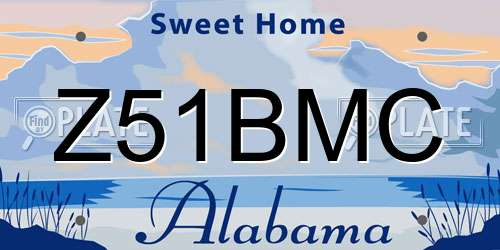 Z51BMC Alabama License Plate