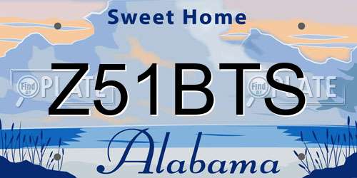 Z51BTS Alabama License Plate