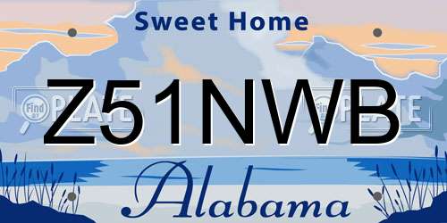 Z51NWB Alabama License Plate