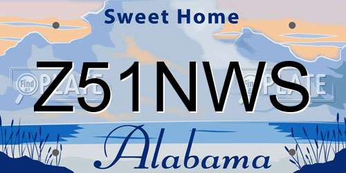 Z51NWS Alabama License Plate