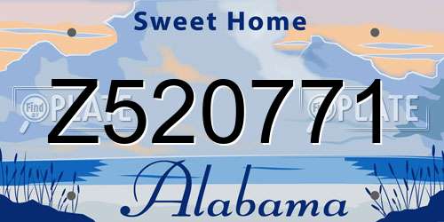 Z520771 Alabama License Plate