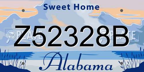 Z52328B Alabama License Plate
