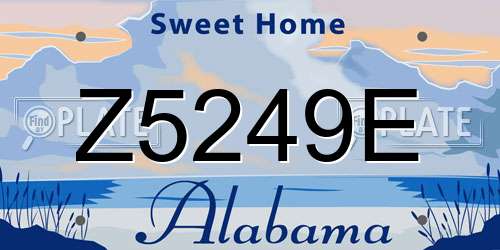 Z5249E Alabama License Plate