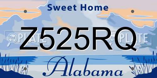 Z525RQ Alabama License Plate