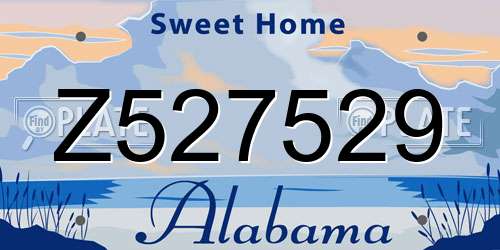 Z527529 Alabama License Plate