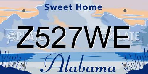 Z527WE Alabama License Plate
