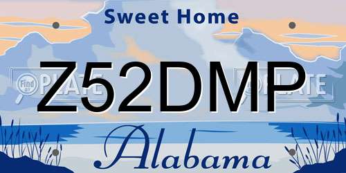 Z52DMP Alabama License Plate