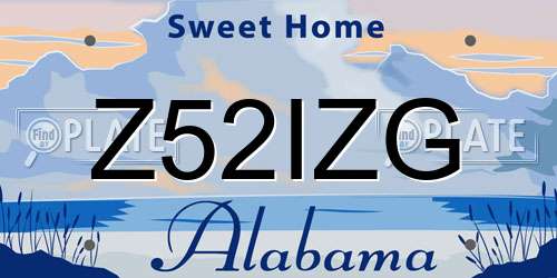 Z52IZG Alabama License Plate