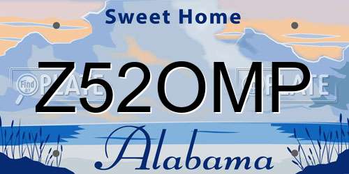 Z52OMP Alabama License Plate