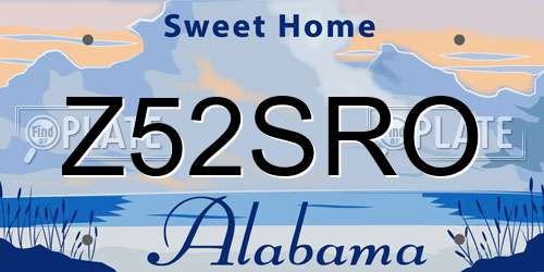 Z52SRO Alabama License Plate