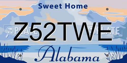 Z52TWE Alabama License Plate