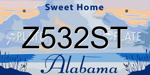 Z532ST Alabama License Plate