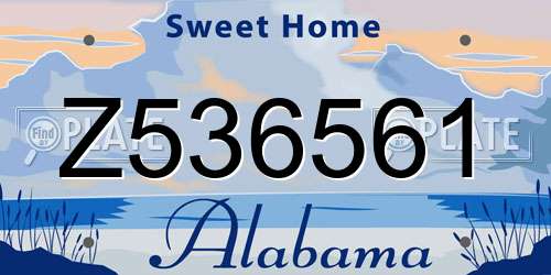 Z536561 Alabama License Plate