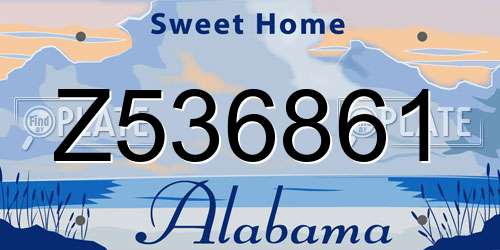 Z536861 Alabama License Plate