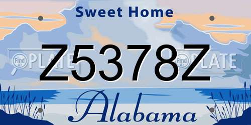 Z5378Z Alabama License Plate