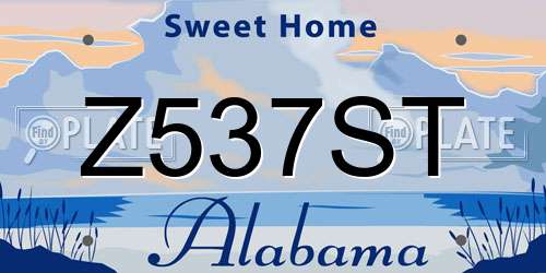 Z537ST Alabama License Plate
