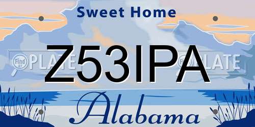 Z53IPA Alabama License Plate