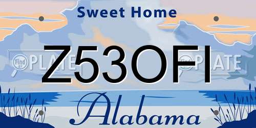 Z53OFI Alabama License Plate