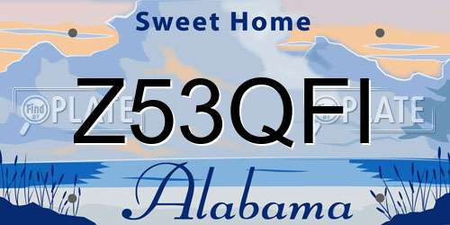 Z53QFI Alabama License Plate