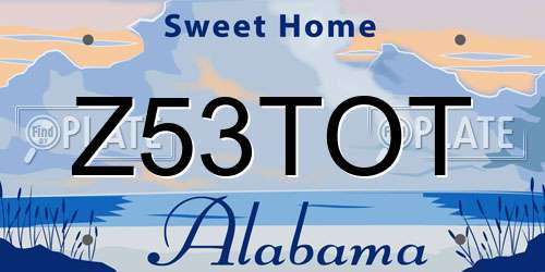 Z53TOT Alabama License Plate