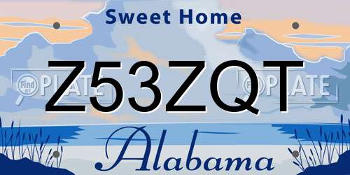 Z53ZQT Alabama License Plate