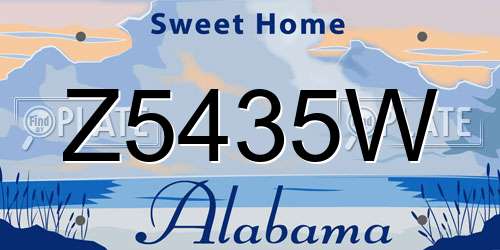 Z5435W Alabama License Plate