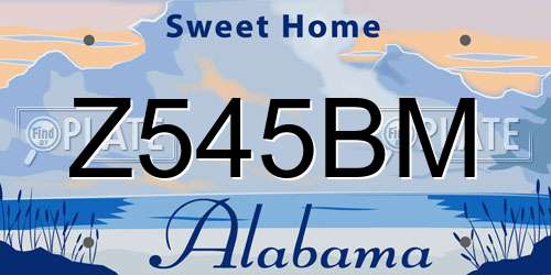 Z545BM Alabama License Plate