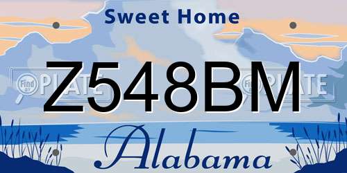 Z548BM Alabama License Plate