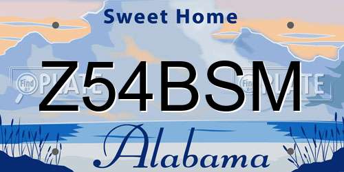 Z54BSM Alabama License Plate