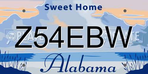 Z54EBW Alabama License Plate