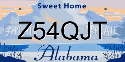Z54QJT Alabama License Plate