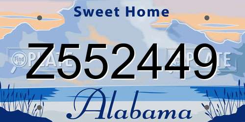Z552449 Alabama License Plate