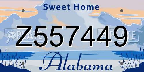 Z557449 Alabama License Plate