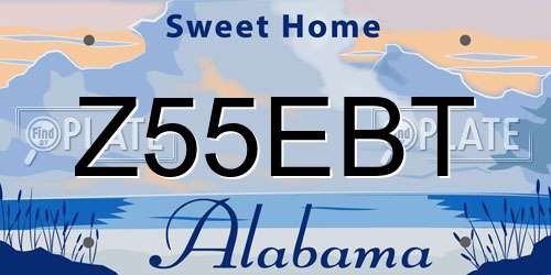 Z55EBT Alabama License Plate