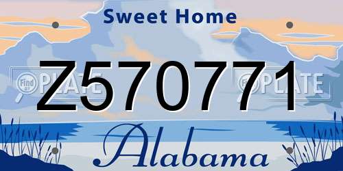 Z570771 Alabama License Plate
