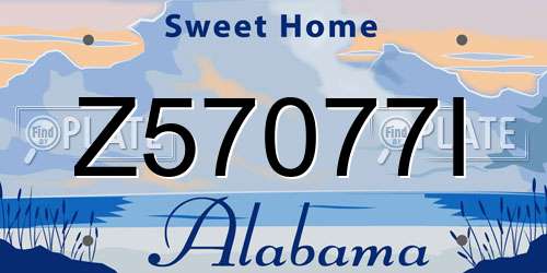 Z57077I Alabama License Plate