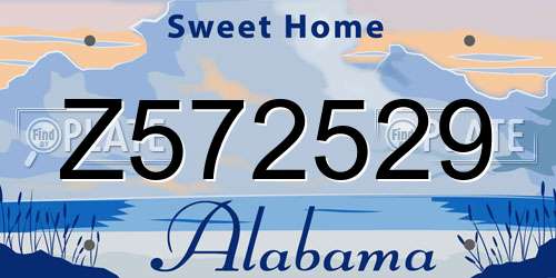 Z572529 Alabama License Plate