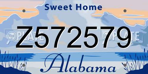 Z572579 Alabama License Plate