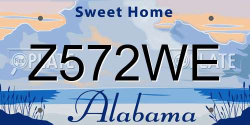 Z572WE Alabama License Plate