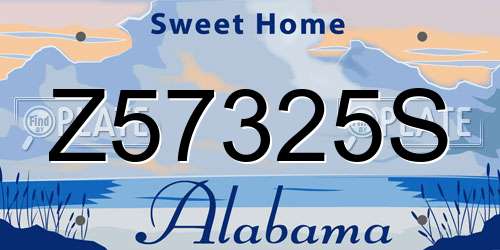 Z57325S Alabama License Plate