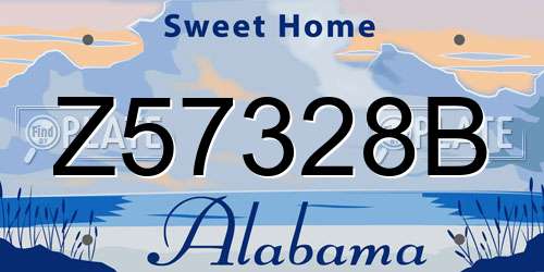 Z57328B Alabama License Plate