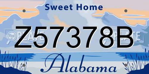 Z57378B Alabama License Plate