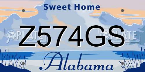 Z574GS Alabama License Plate