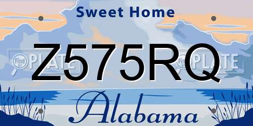 Z575RQ Alabama License Plate