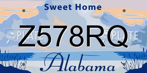 Z578RQ Alabama License Plate
