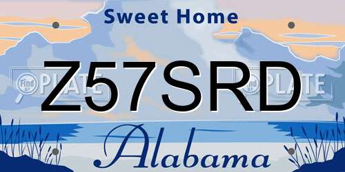 Z57SRD Alabama License Plate