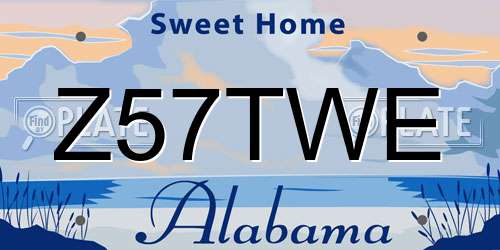 Z57TWE Alabama License Plate