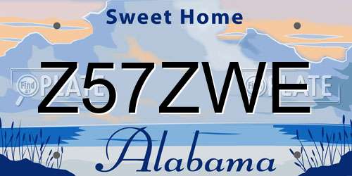 Z57ZWE Alabama License Plate