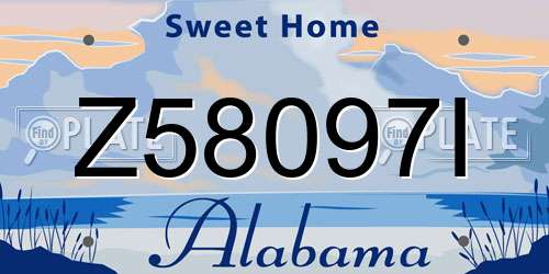 Z58097I Alabama License Plate
