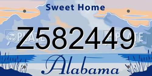 Z582449 Alabama License Plate